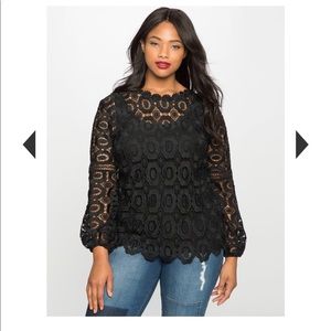 Eloquii black lace top